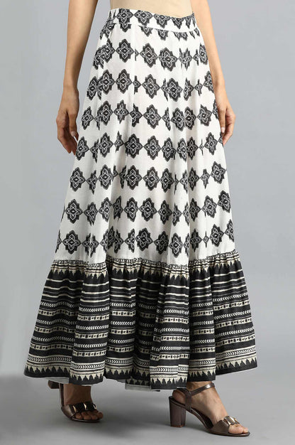 Black &amp; White Printed Sharara