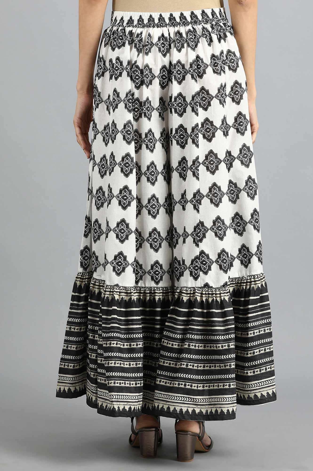 Black &amp; White Printed Sharara