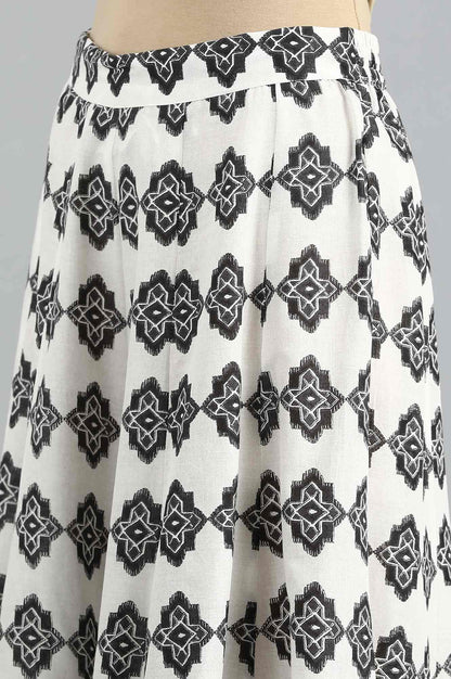 Black &amp; White Printed Sharara