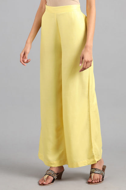 Yellow Solid Flared Pants