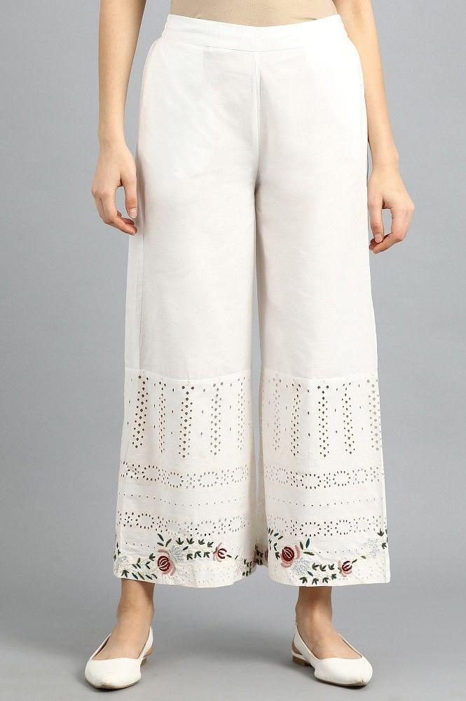 White Parallel Pants - wforwoman