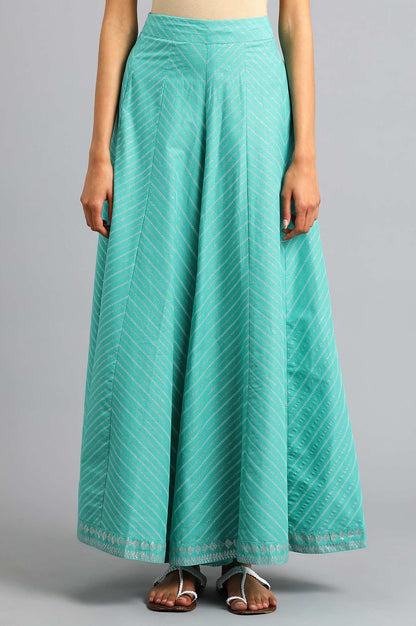Teal Green Printed Culottes