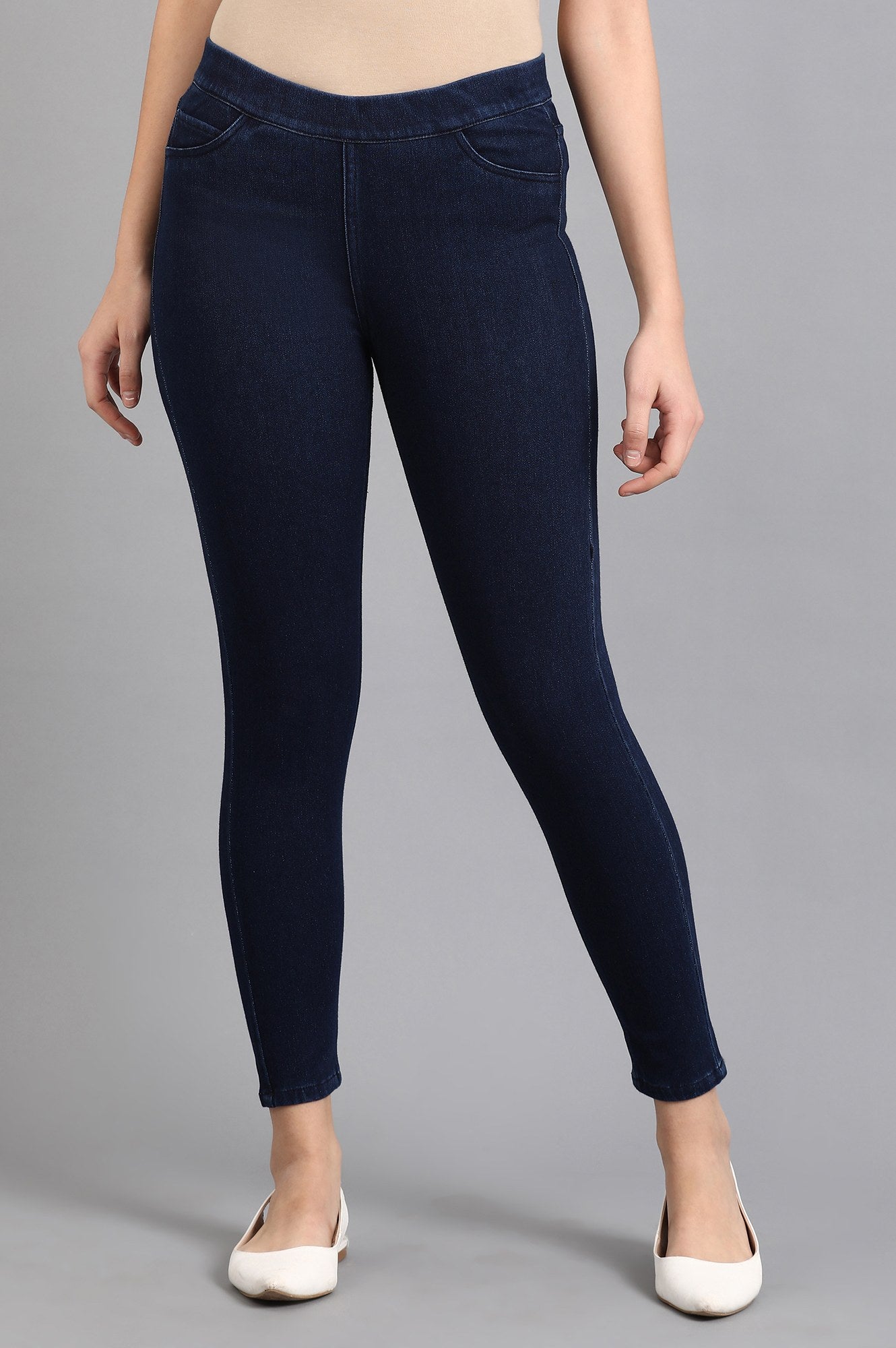 Navy Blue Casual Jeggings