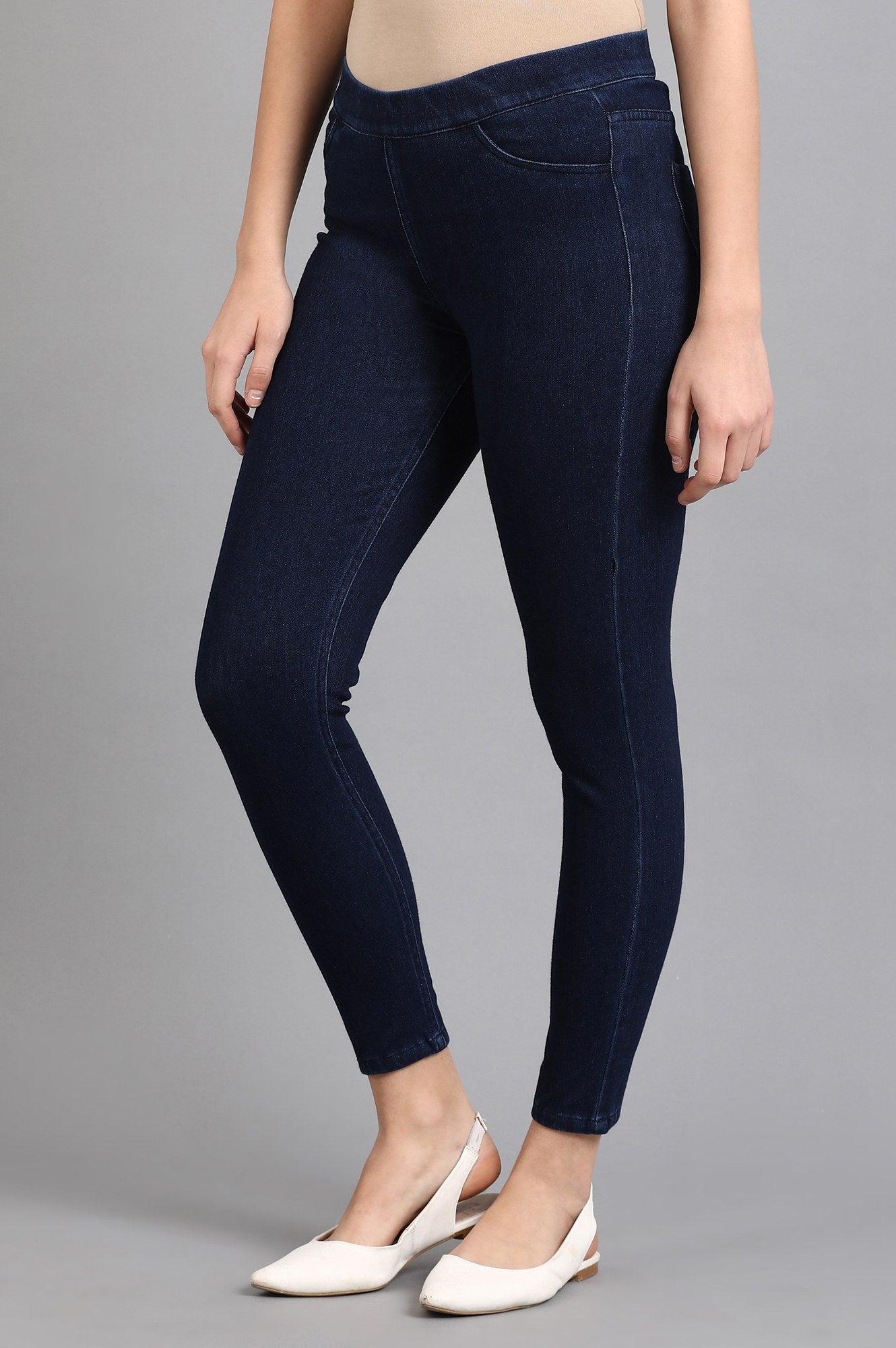 Navy Blue Casual Jeggings