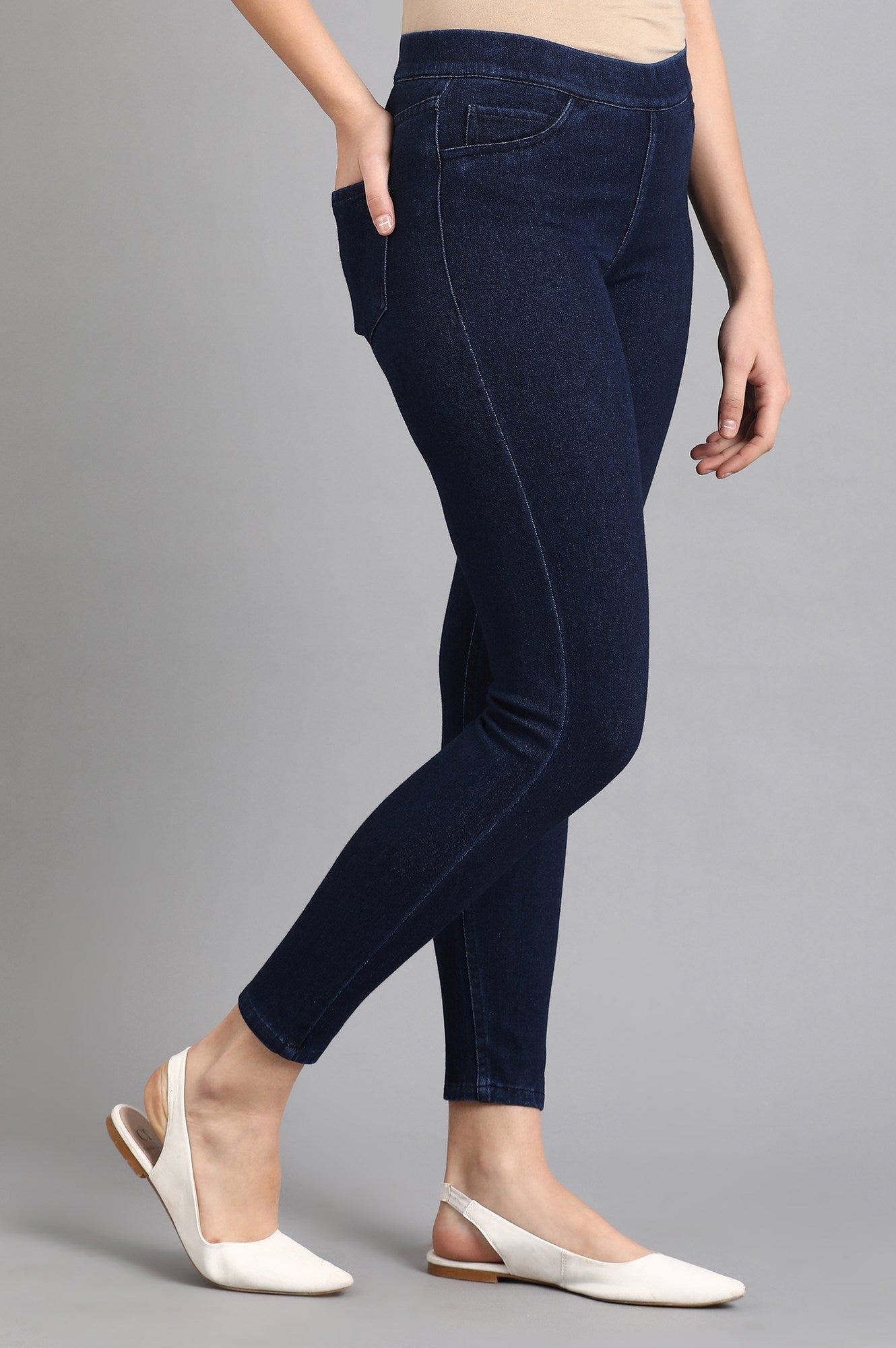 Navy Blue Casual Jeggings