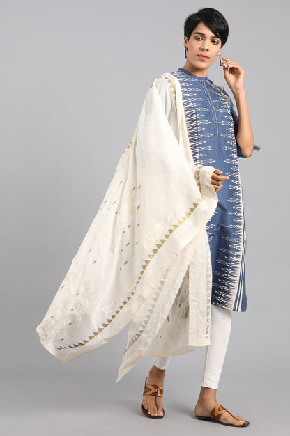 Ecru Printed Dupatta