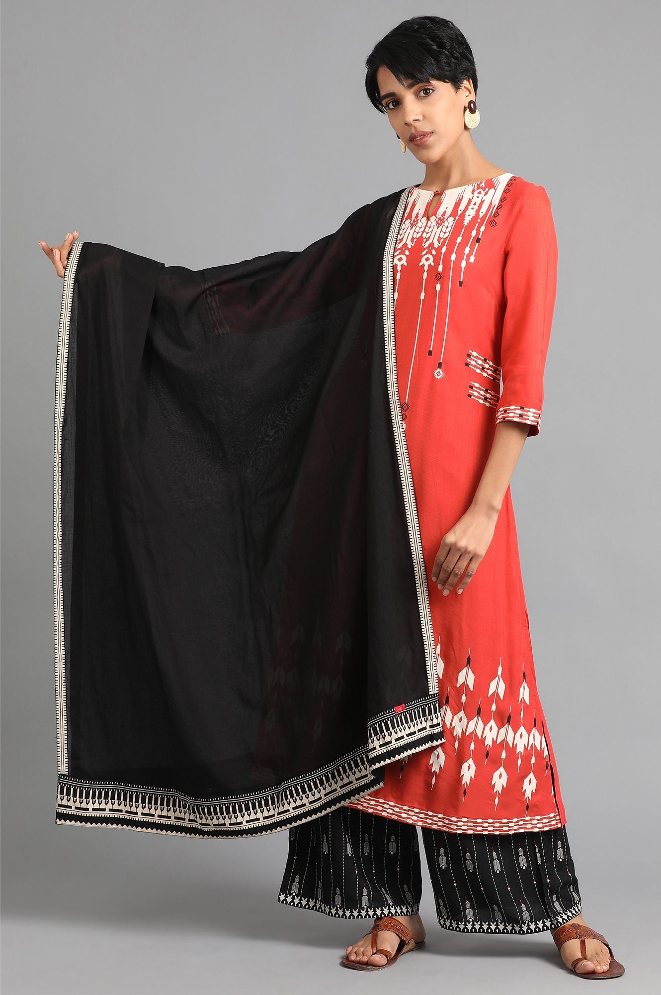 Black Solid Dupatta