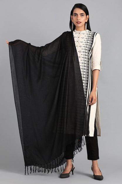 Black Solid Dupatta