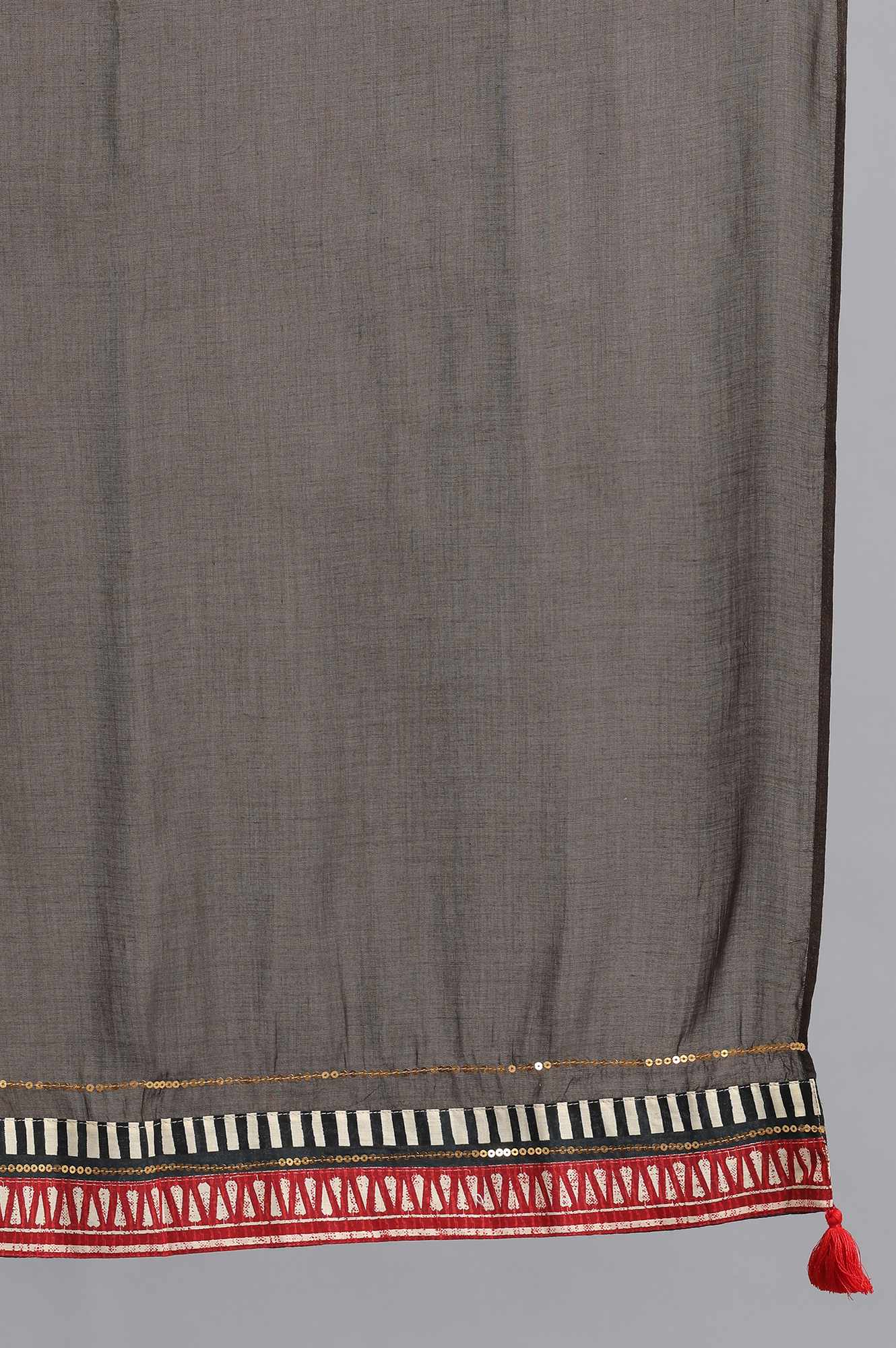 Brown Solid Dupatta