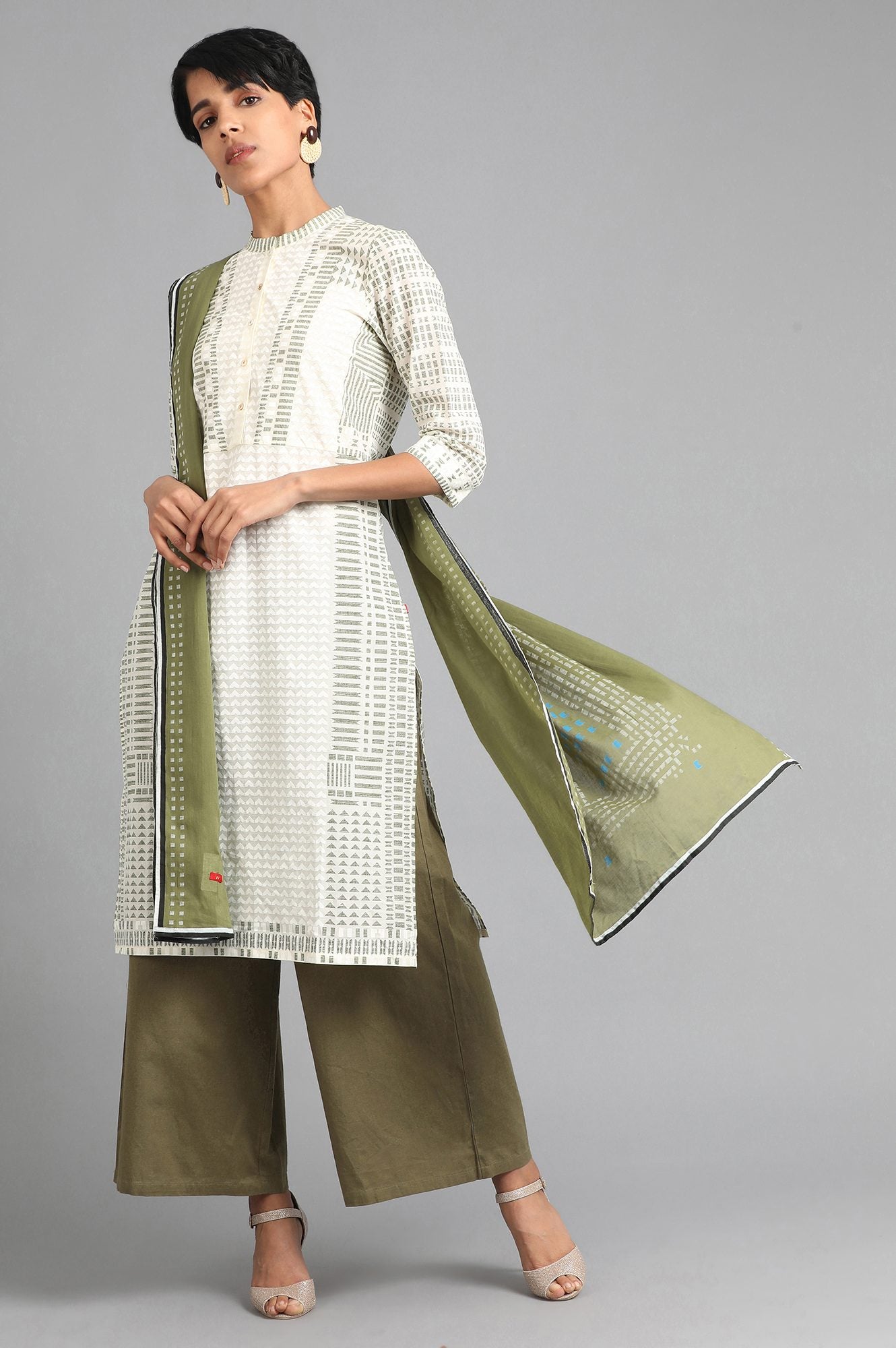 Green Printed Dupatta