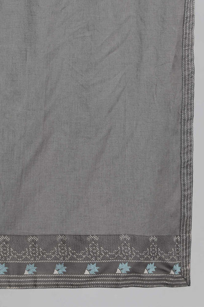 Grey Solid Dupatta