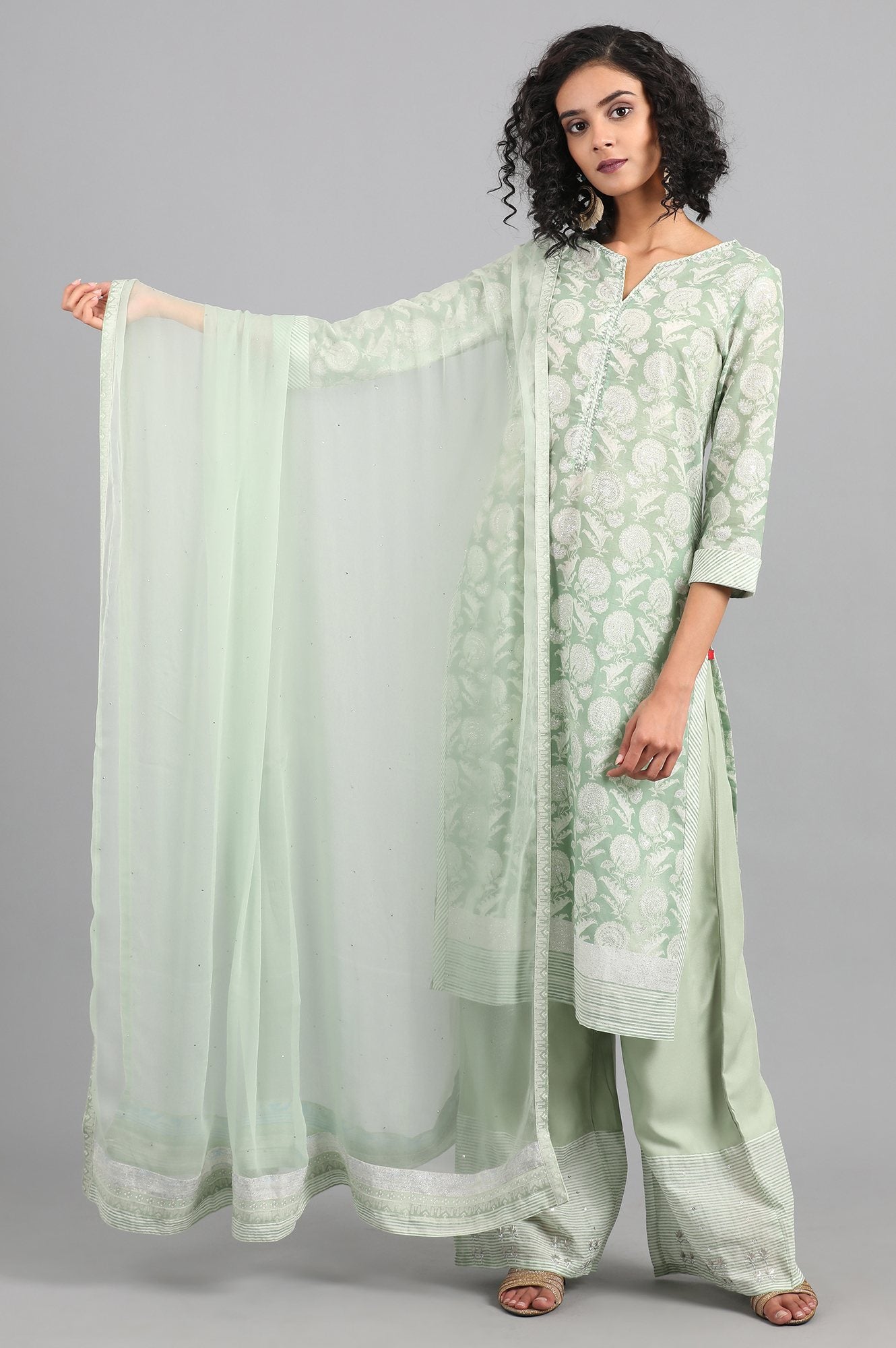 Green Chiffon Dupatta