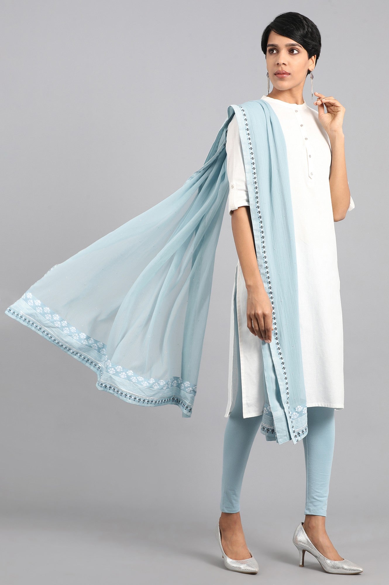 Blue Chiffon Dupatta