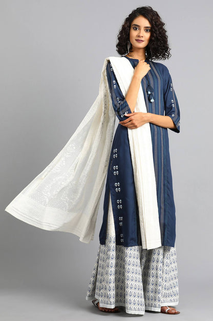 White Printed Dupatta