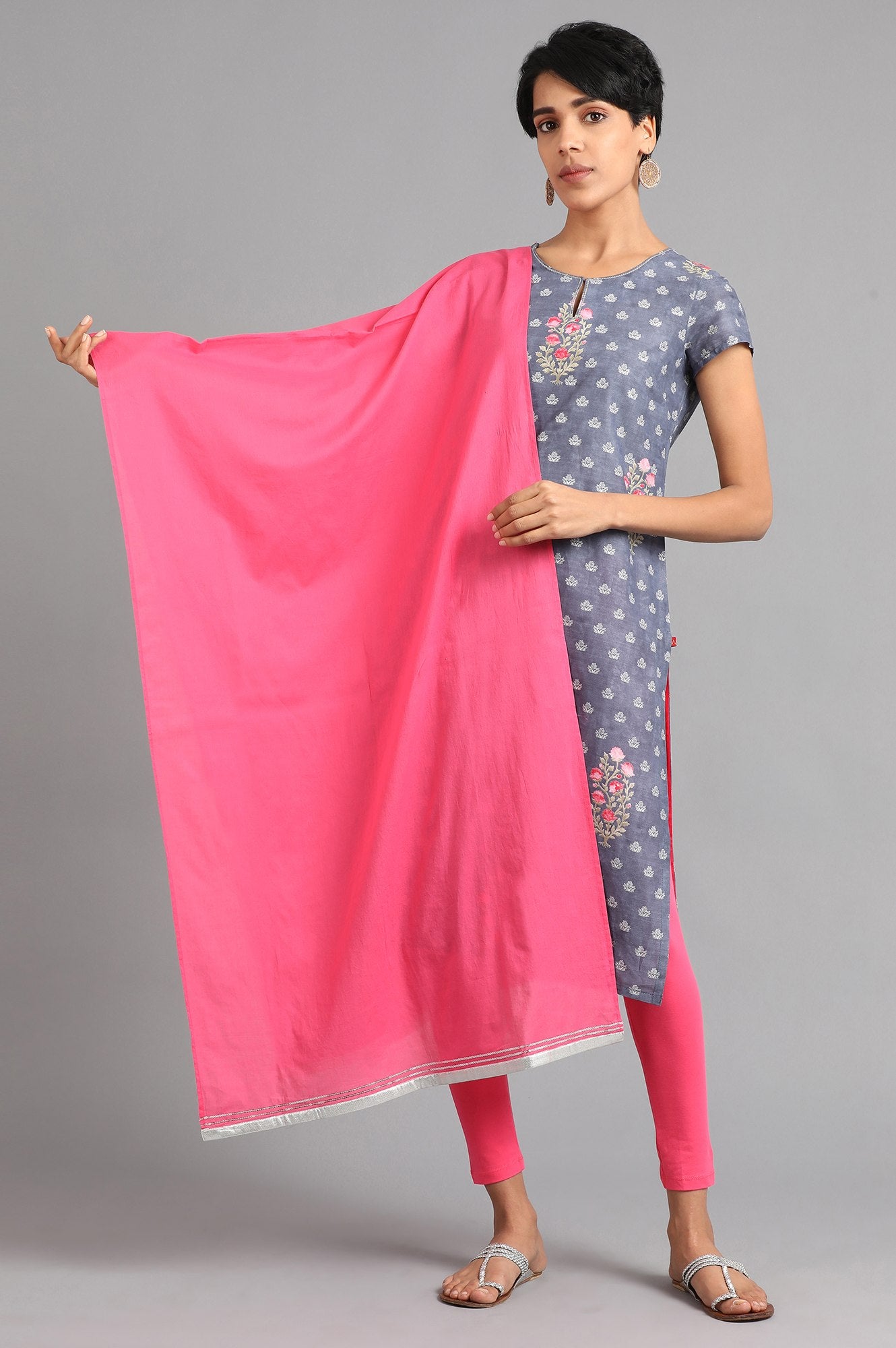 Pink Solid Dupatta