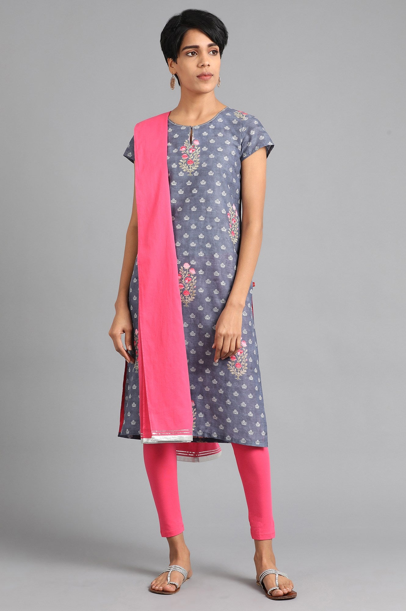 Pink Solid Dupatta