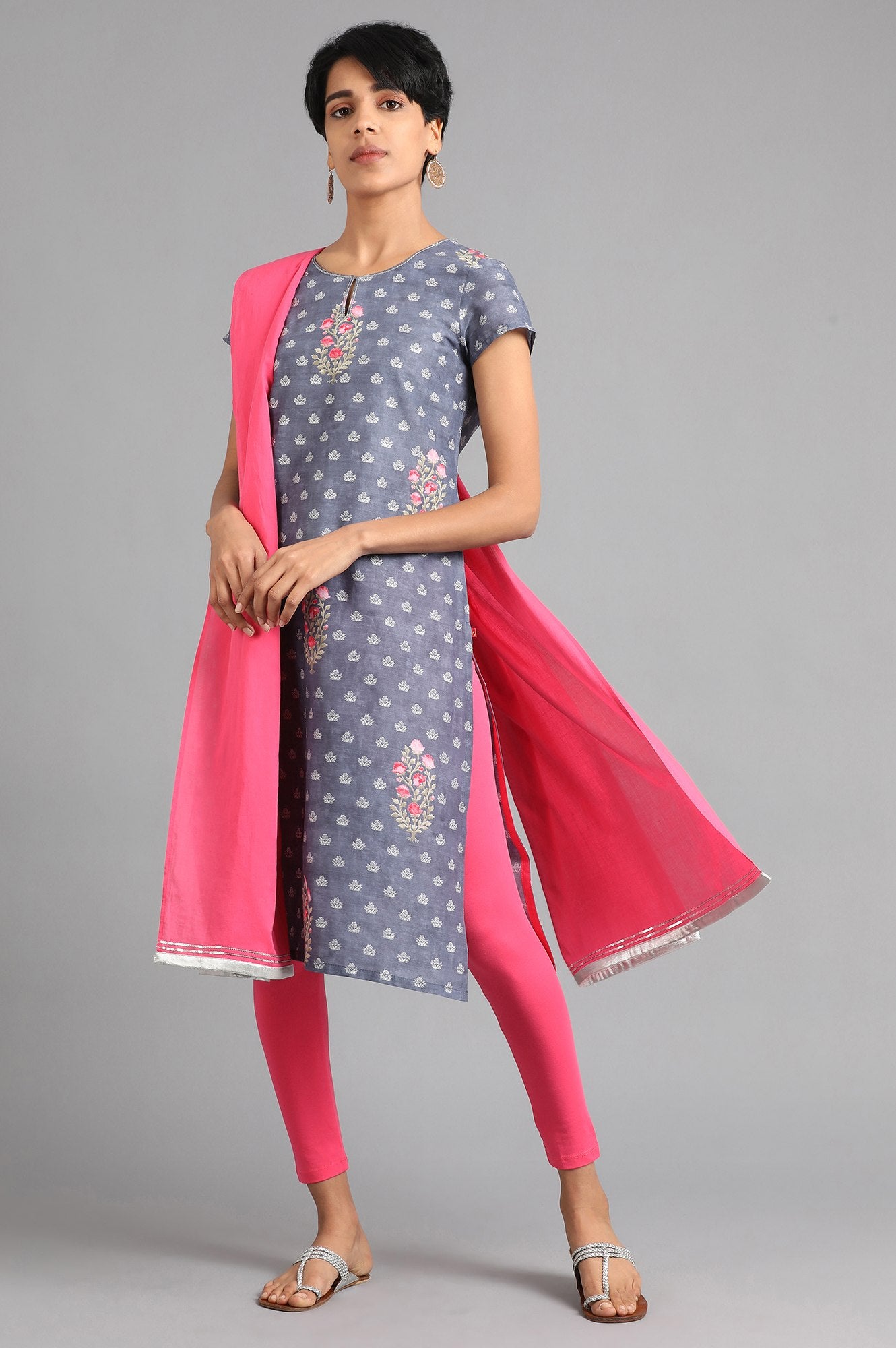 Pink Solid Dupatta