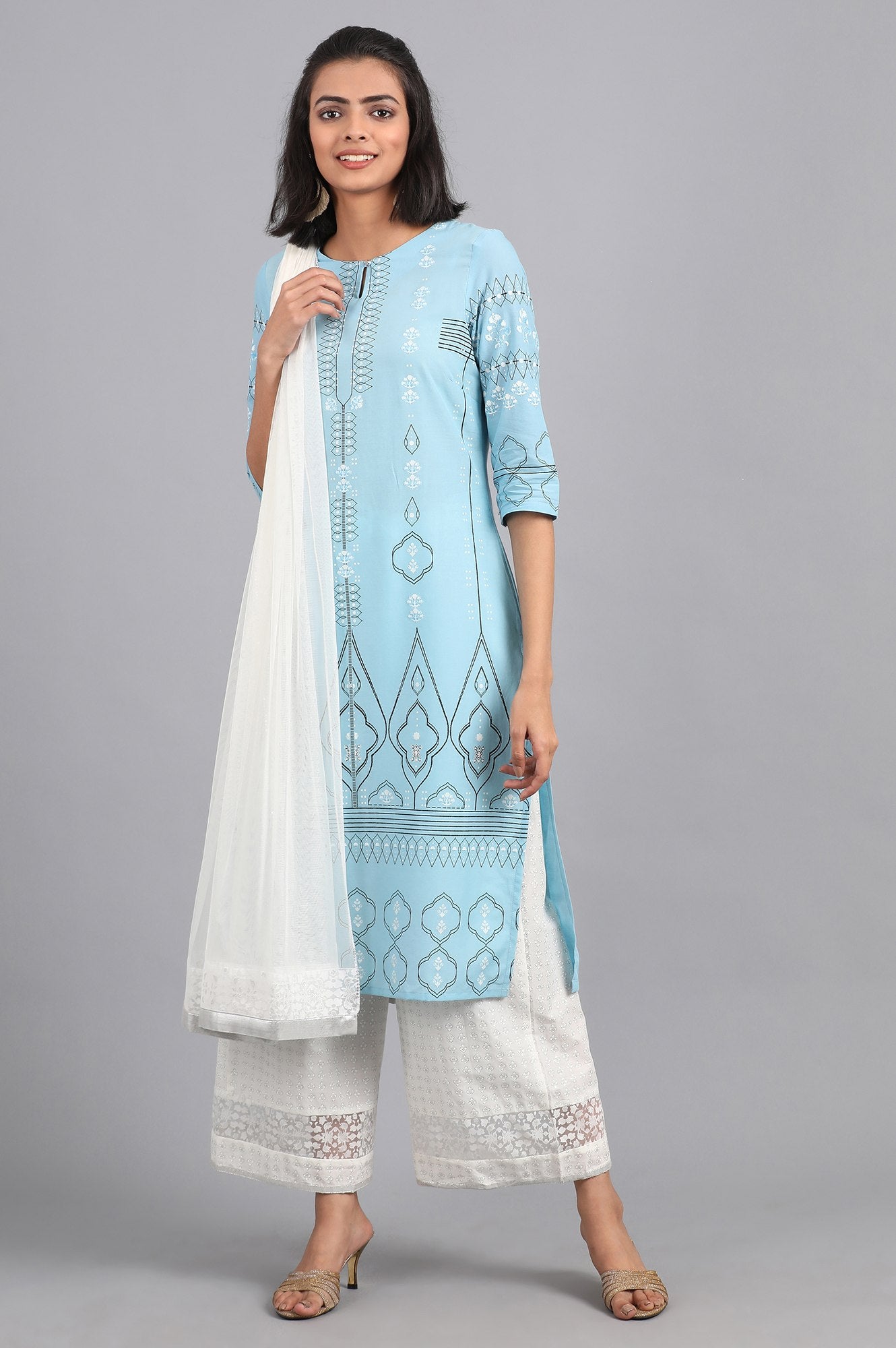 White Net Dupatta