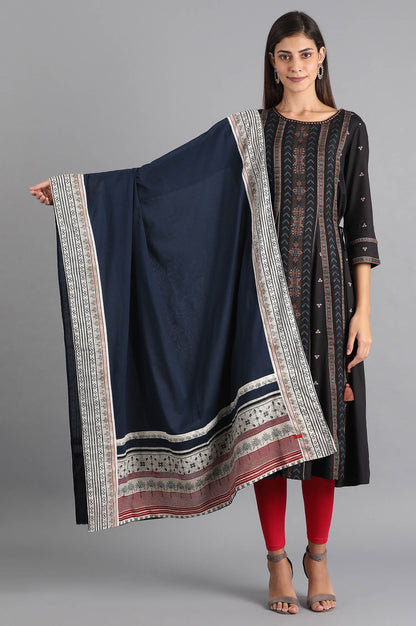 Blue Printed Dupatta