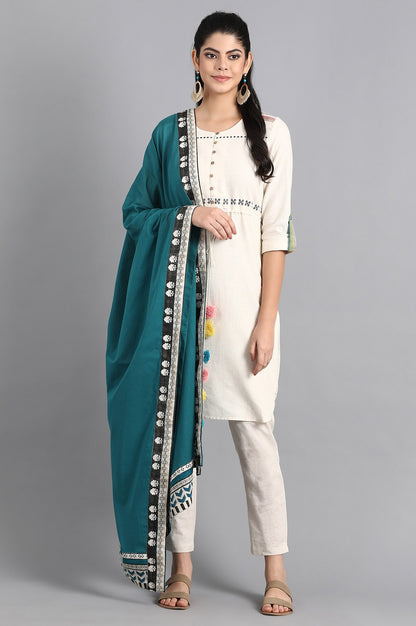 Blue Solid Dupatta