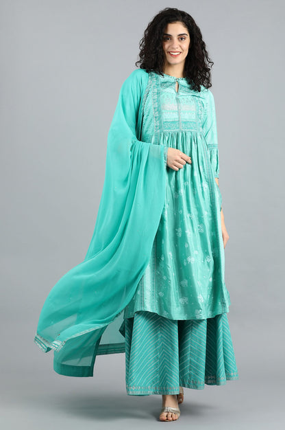 Teal Chiffon Dupatta