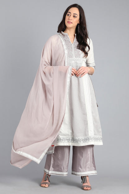 Grey Chiffon Dupatta