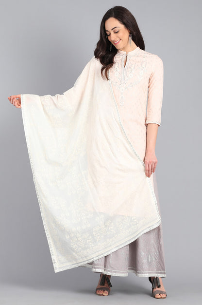 White Solid Dupatta