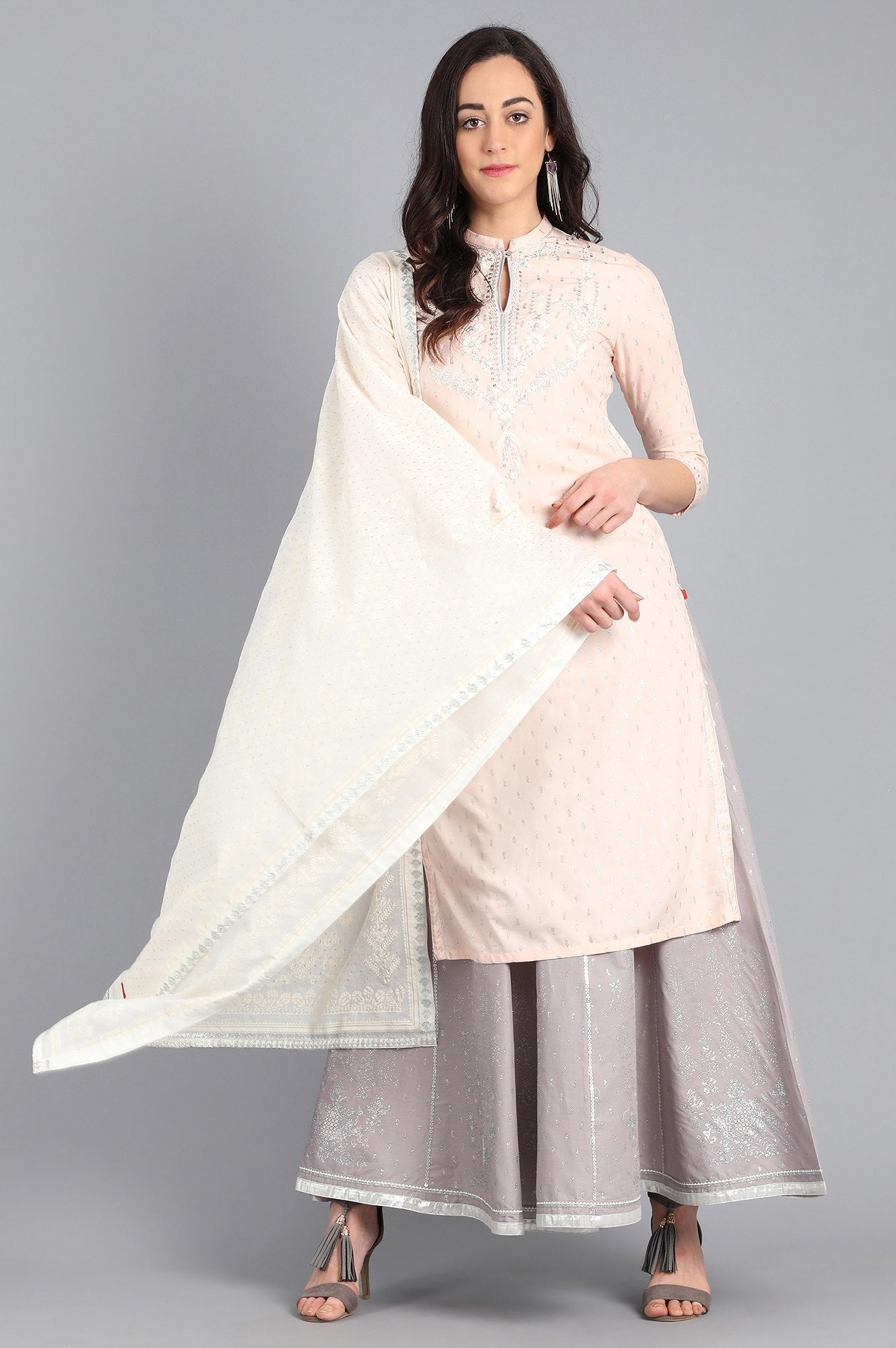 White Solid Dupatta