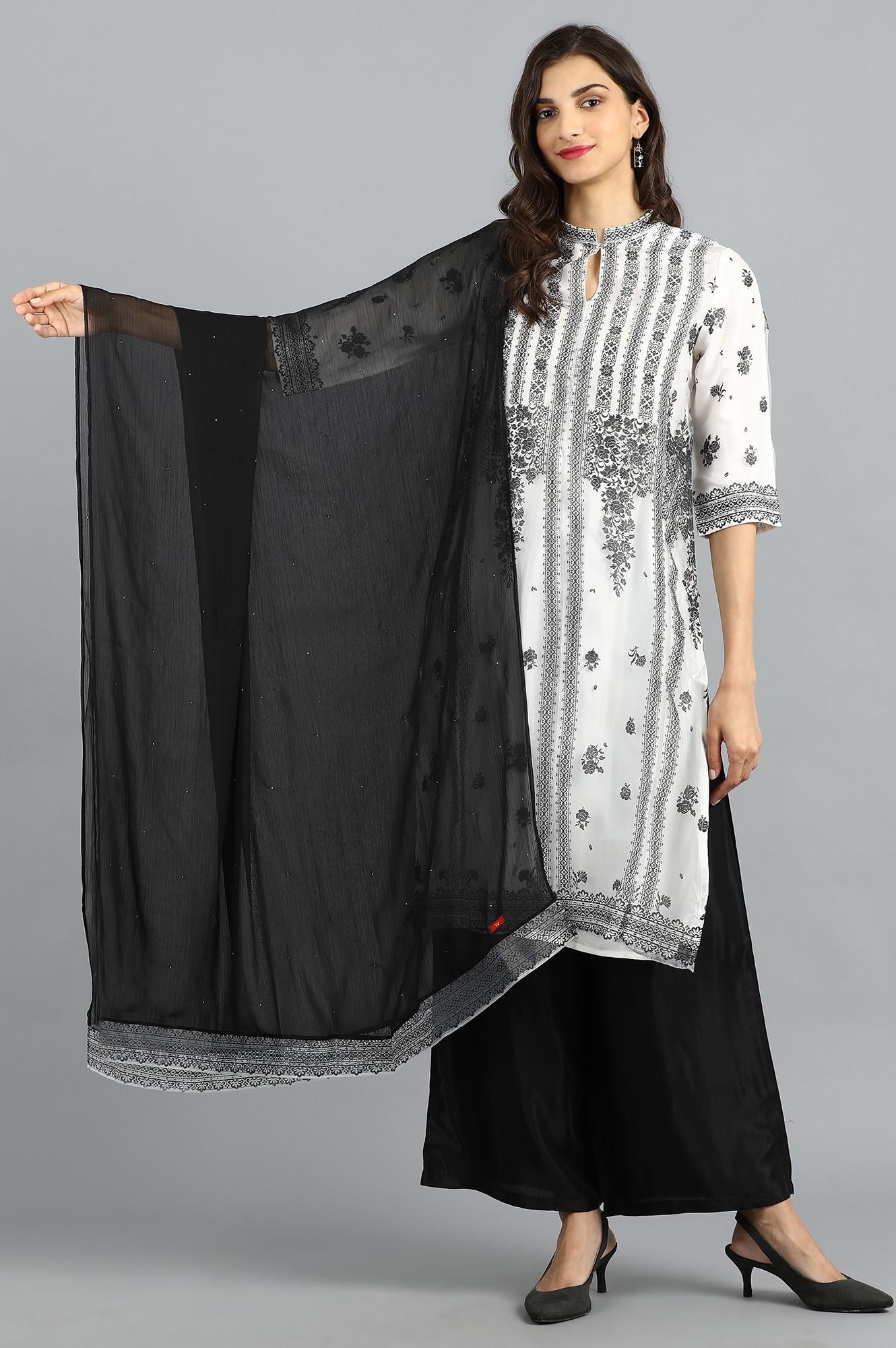 Black Chiffon Dupatta