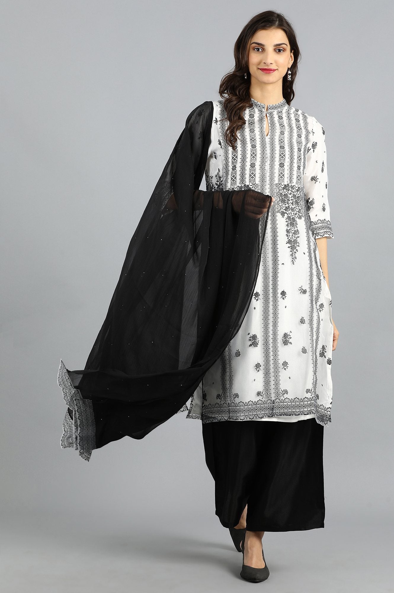 Black Chiffon Dupatta