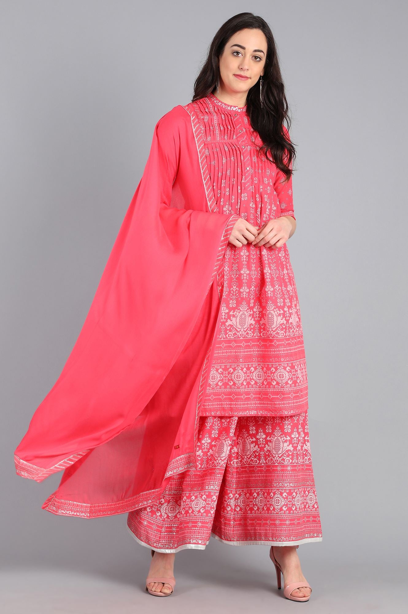 Pink Solid Dupatta