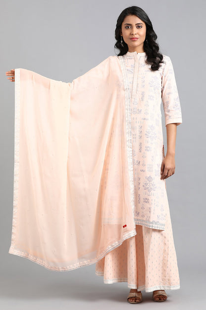 Peach Chiffon Dupatta