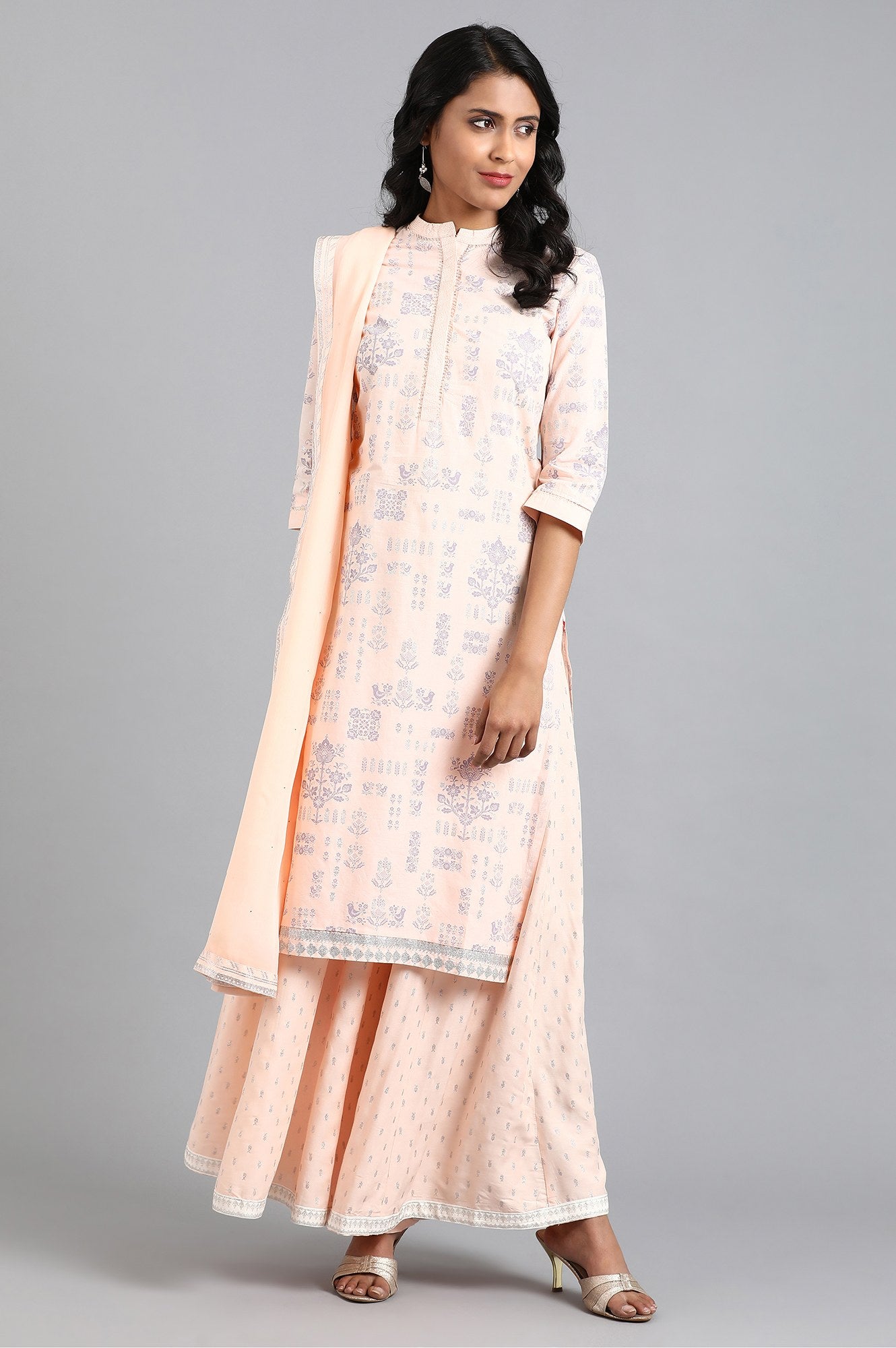 Peach Chiffon Dupatta