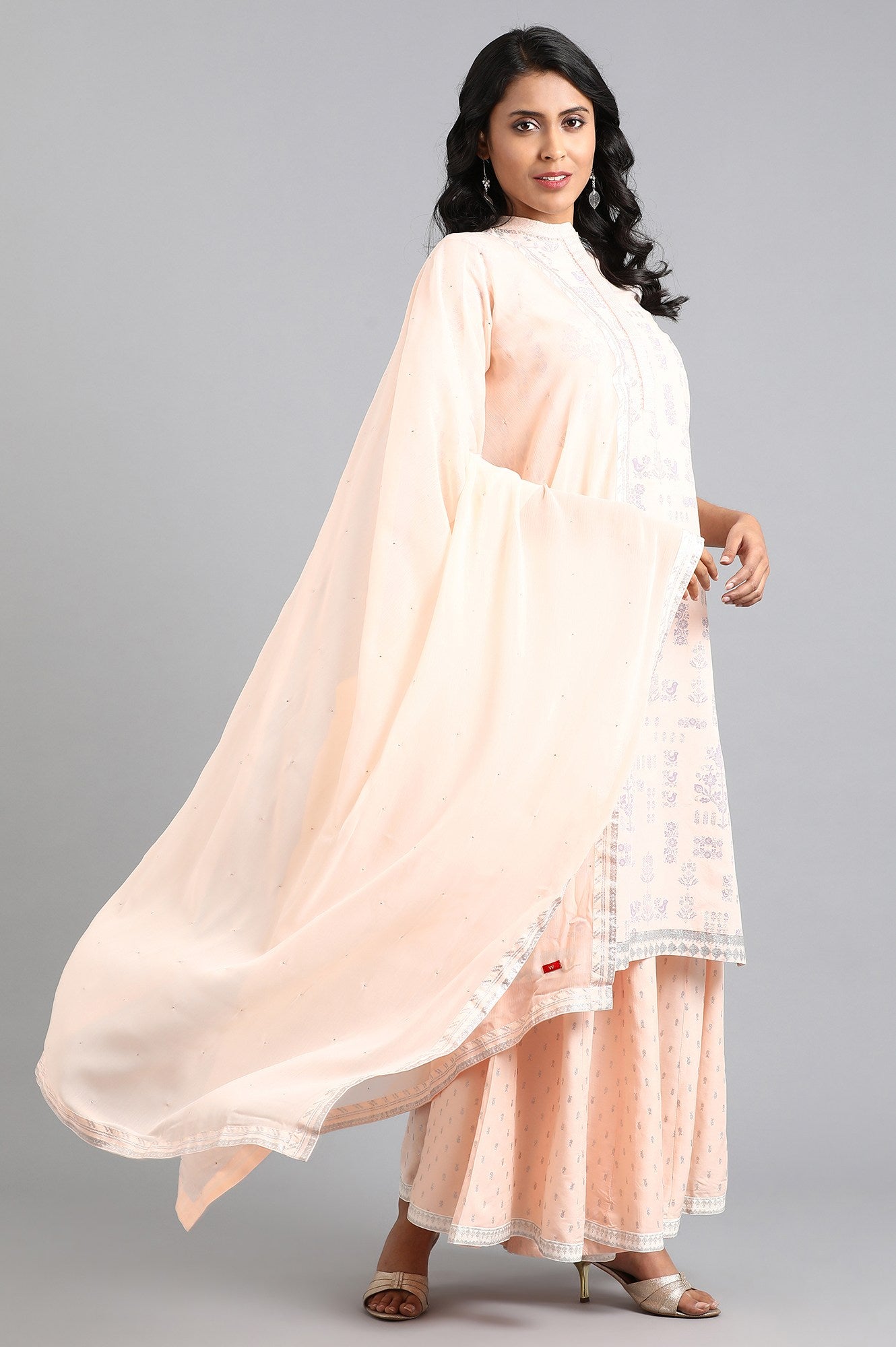 Peach Chiffon Dupatta