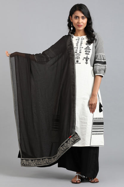 Black Solid Dupatta