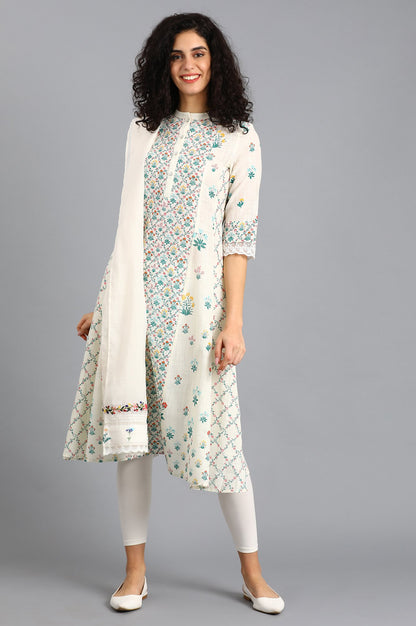 White Solid Dupatta