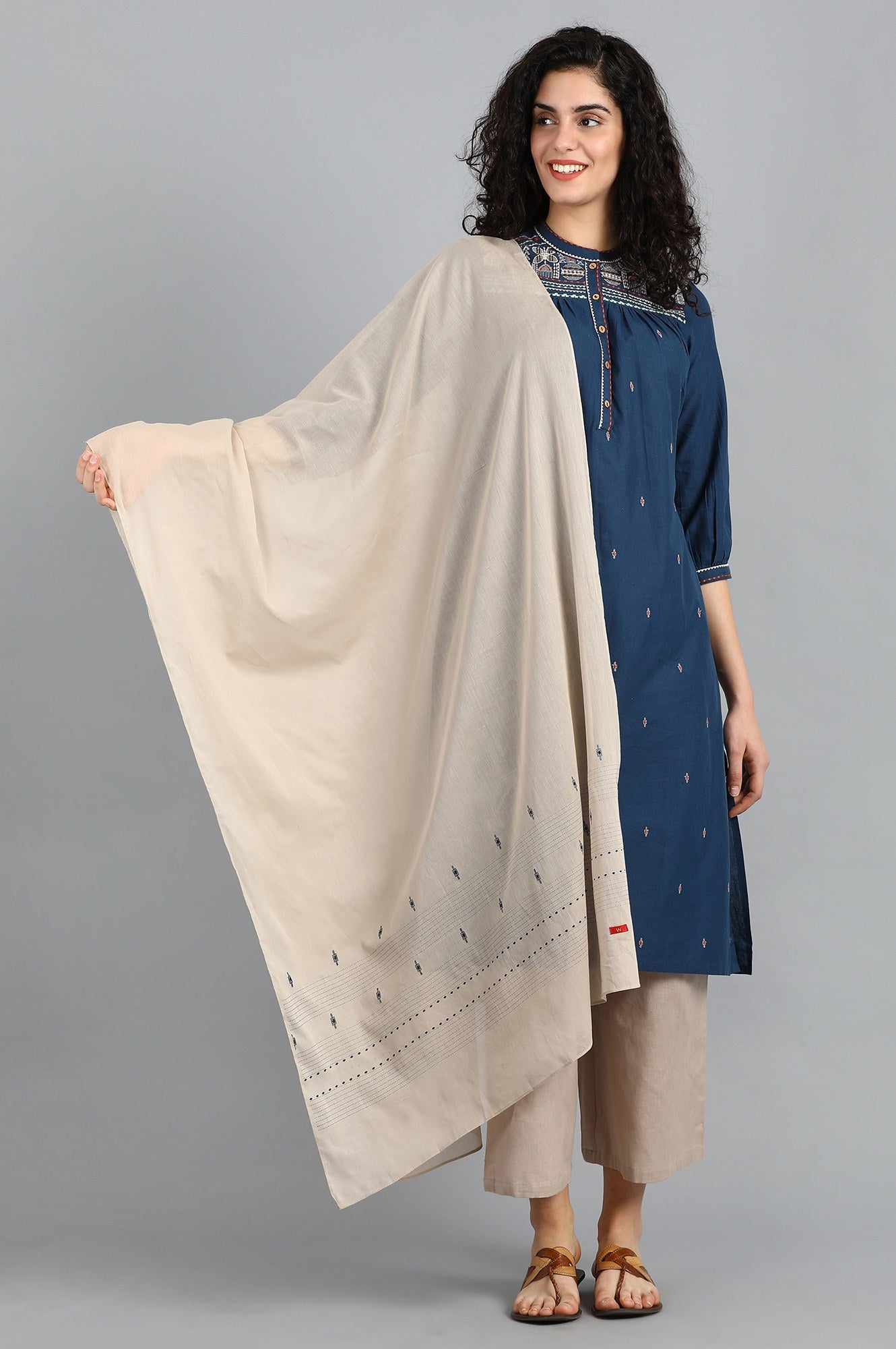 Beige Voile Dupatta