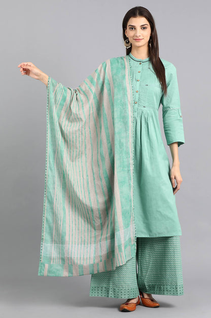 Green Printed Dupatta