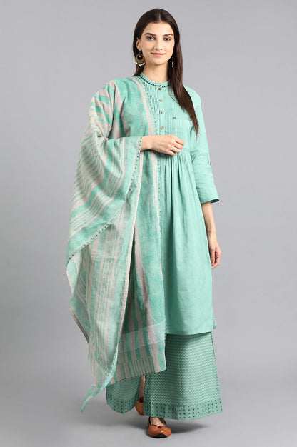 Green Printed Dupatta