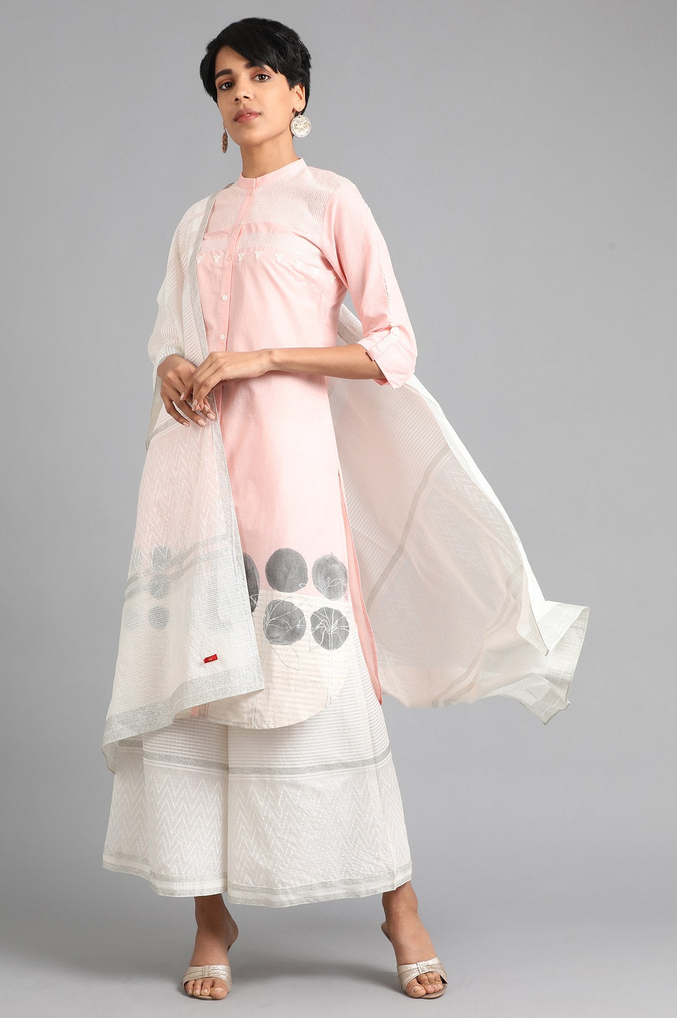 White Printed Dupatta