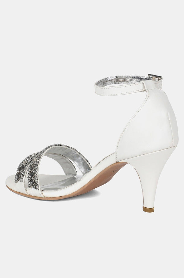 Silver Almond toe Embroidered Stiletto