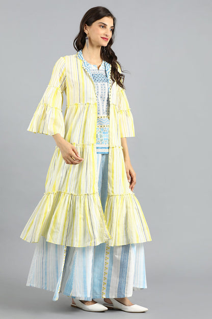 Yellow &amp; Blue Printed Summer Suit