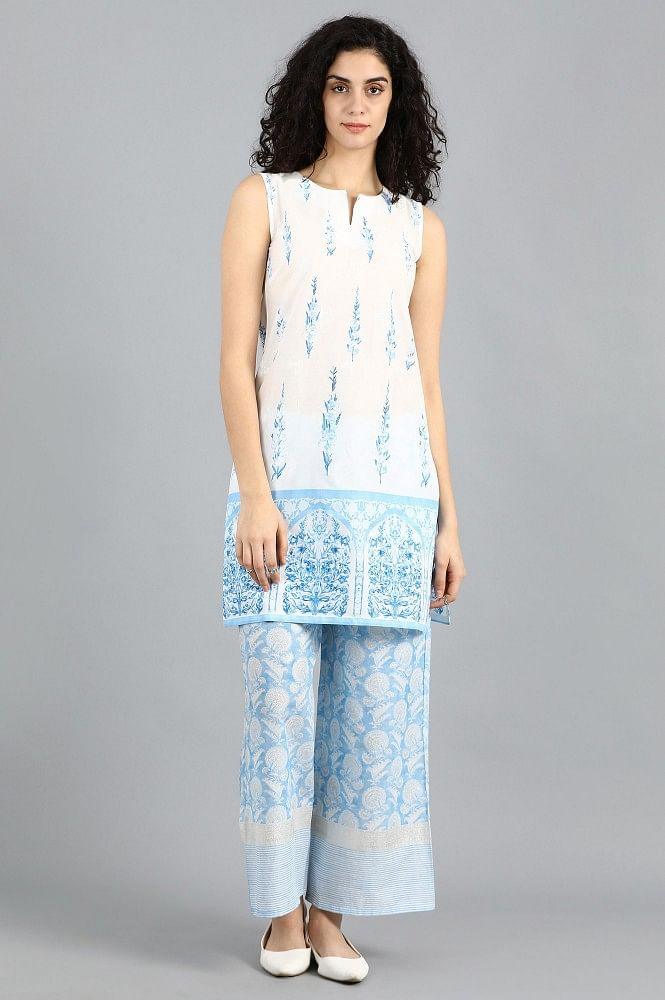 Blue Printed Summer Suit - wforwoman