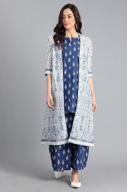 Blue &amp; White Printed Summer Suit - wforwoman