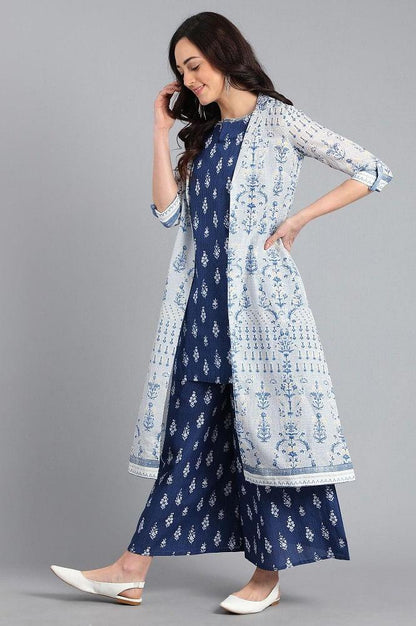 Blue &amp; White Printed Summer Suit - wforwoman