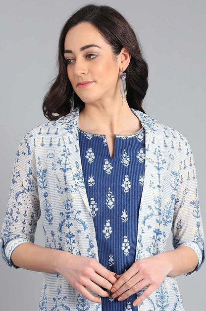 Blue &amp; White Printed Summer Suit - wforwoman