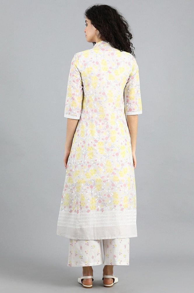 Beige Floral Print Summer Suit - wforwoman