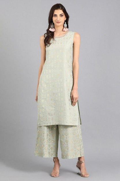 Green Round Neck kurta Set - wforwoman