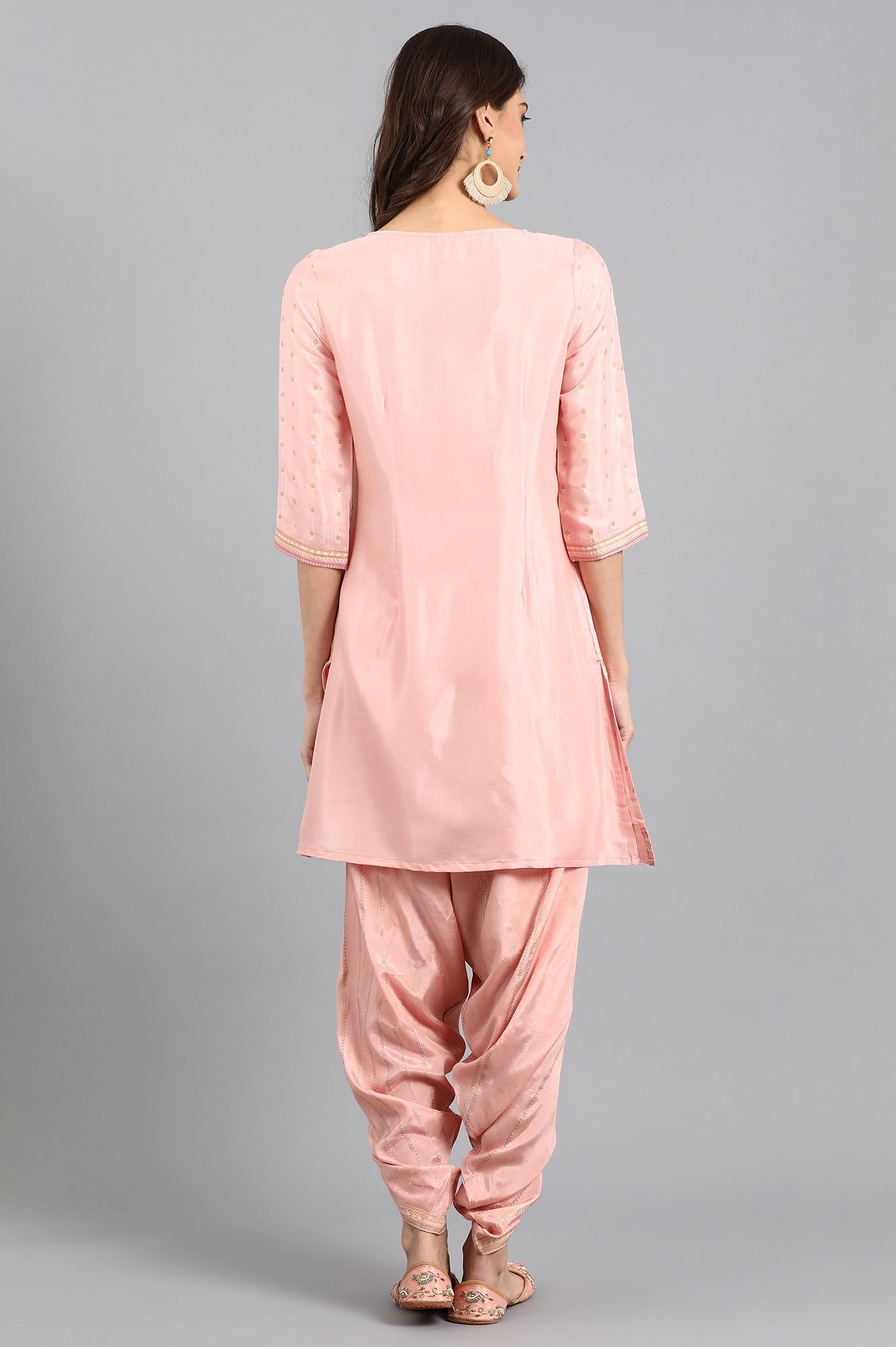 Pink Round Neck kurta Set