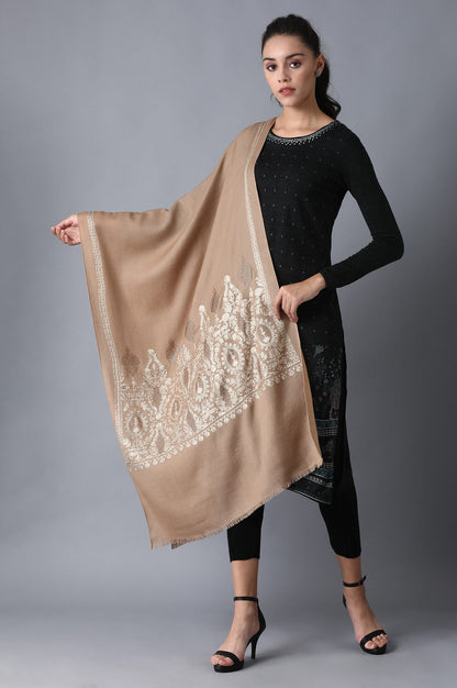 Gold Aari Embroidered Shawl